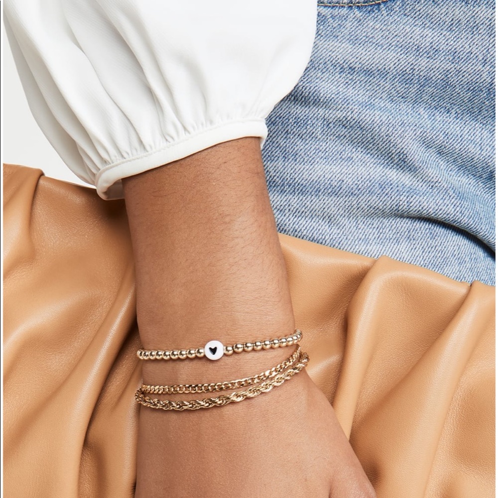 Alexa Leigh 4 mm gold ball heart bracelet